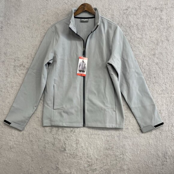 NEW 32 Degrees Heat Men's M Full Zip Windbreaker Jacket Gray Polyester Softshell - Picture 2 of 9